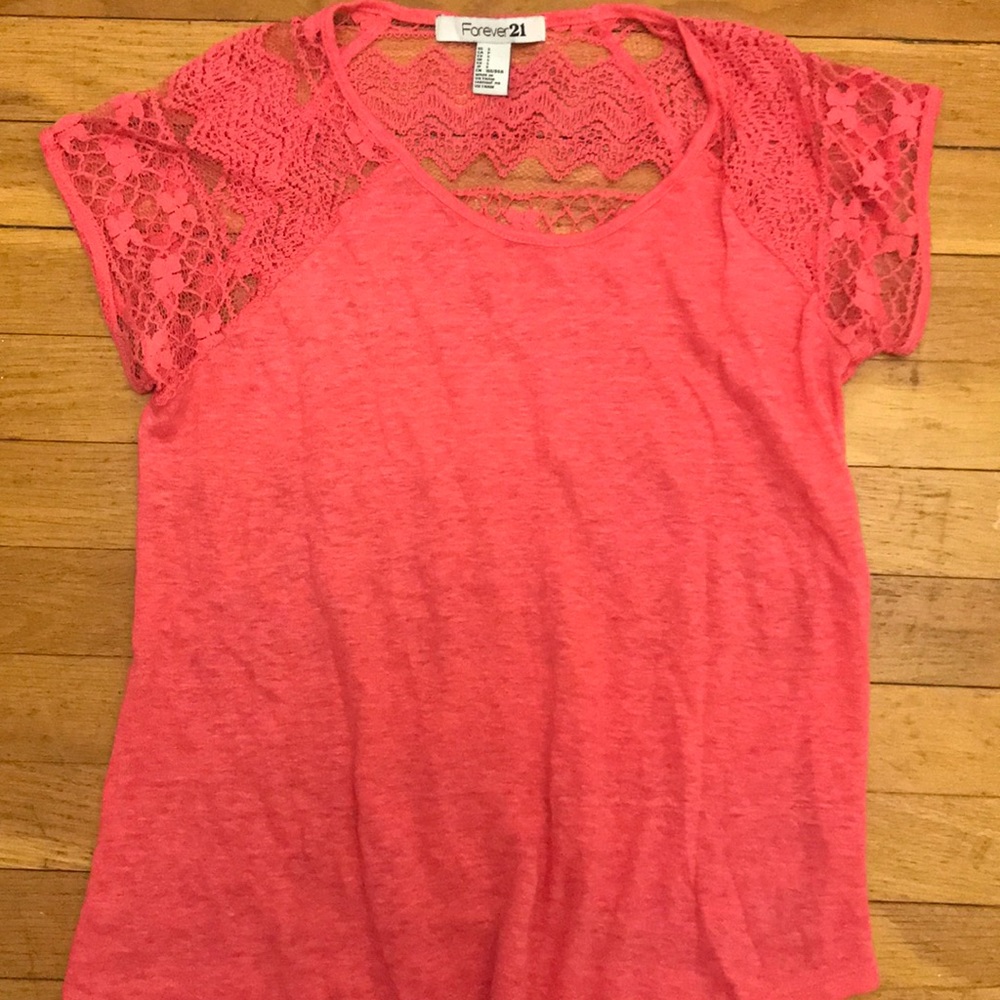 Pink Lace Back Top